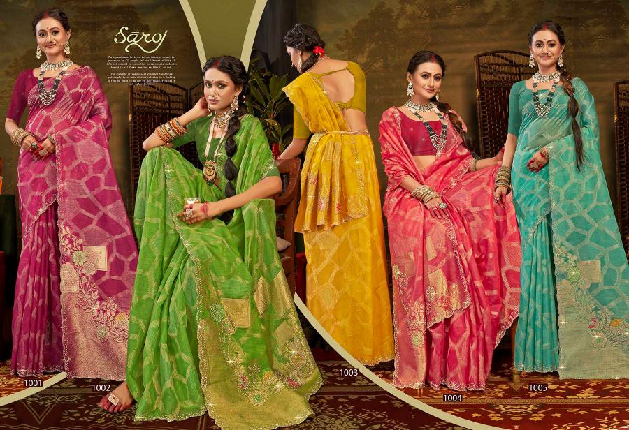 Saroj Ghunghat Jharkan vol.3 Fancy silk saree  in surat with price wholesale
