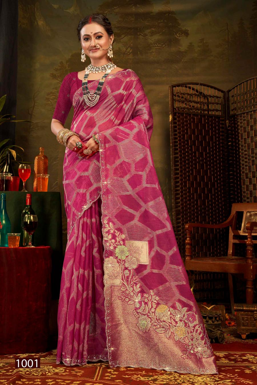Saroj Ghunghat Jharkan vol.3 Fancy silk saree  in surat with price wholesale