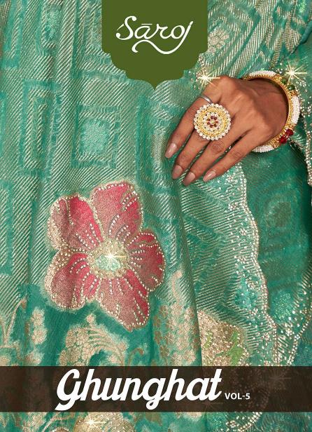 Saroj Ghunghat Jharkan vol.5 Fancy silk saree  in surat with price wholesale