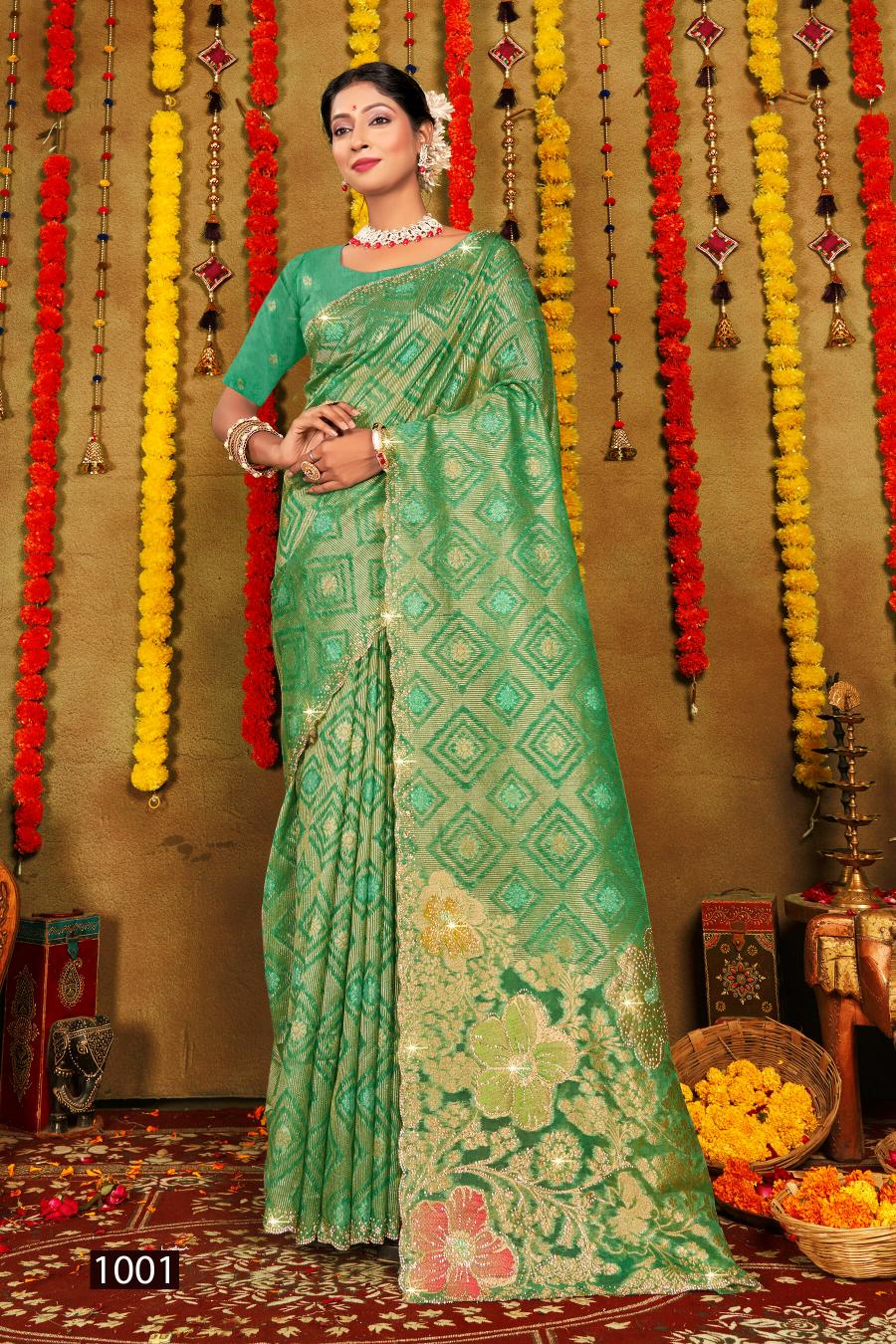 Saroj Ghunghat Jharkan vol.5 Fancy silk saree  in surat with price wholesale