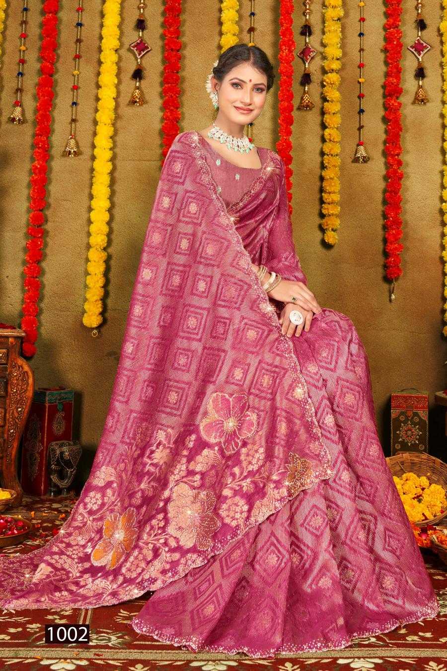 Saroj Ghunghat Jharkan vol.5 Fancy silk saree  in surat with price wholesale