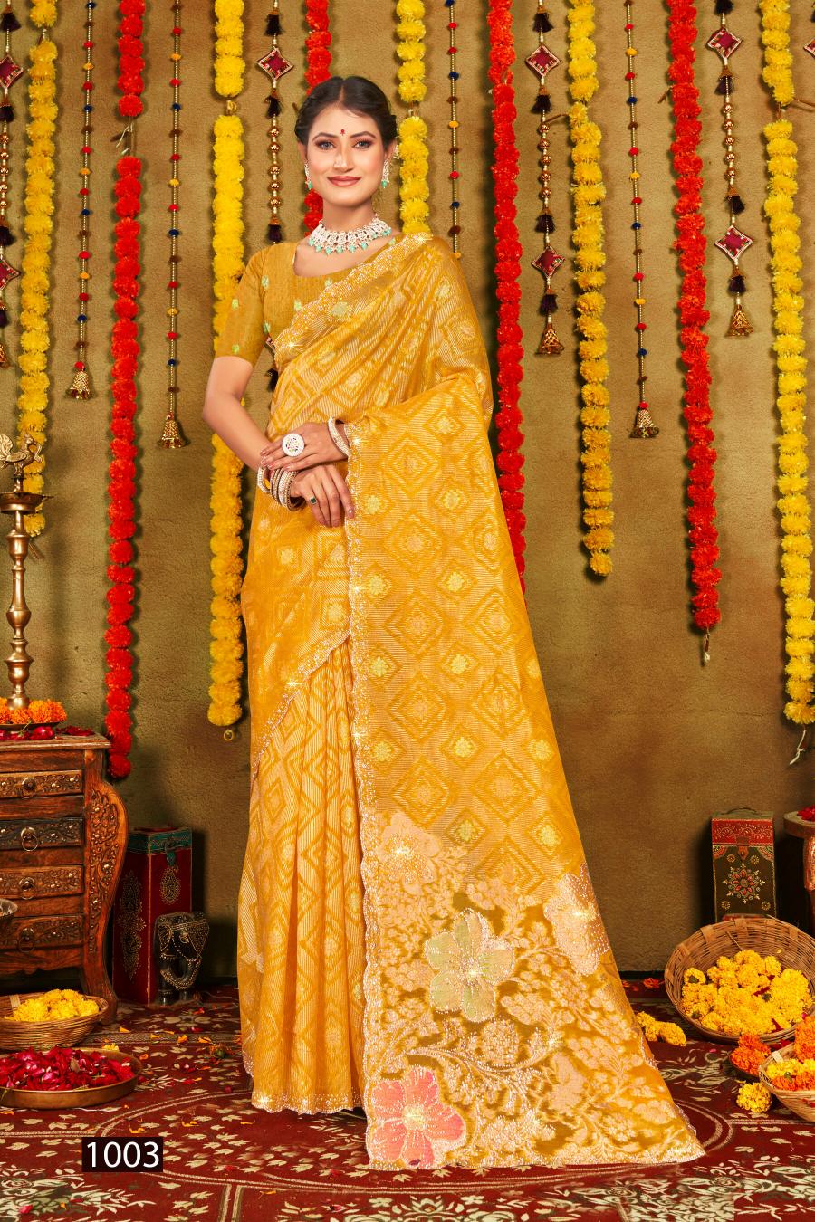 Saroj Ghunghat Jharkan vol.5 Fancy silk saree  in surat with price wholesale