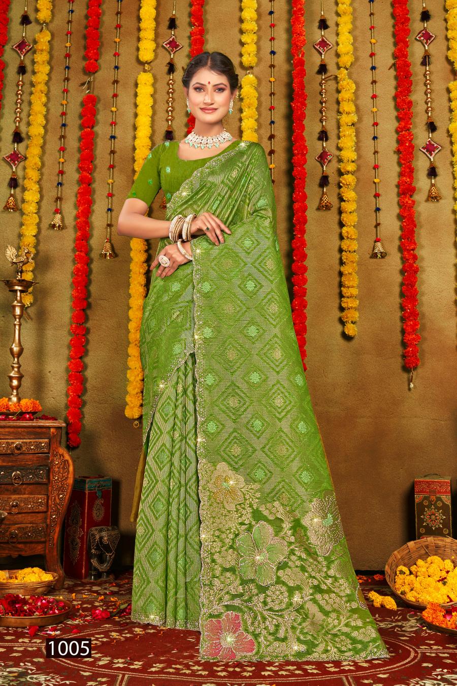 Saroj Ghunghat Jharkan vol.5 Fancy silk saree  in surat with price wholesale