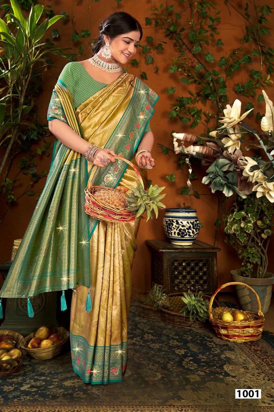 Saroj Shamaa Tissue Swarovski vol.3 Tissue silk saree  in surat with price wholesale