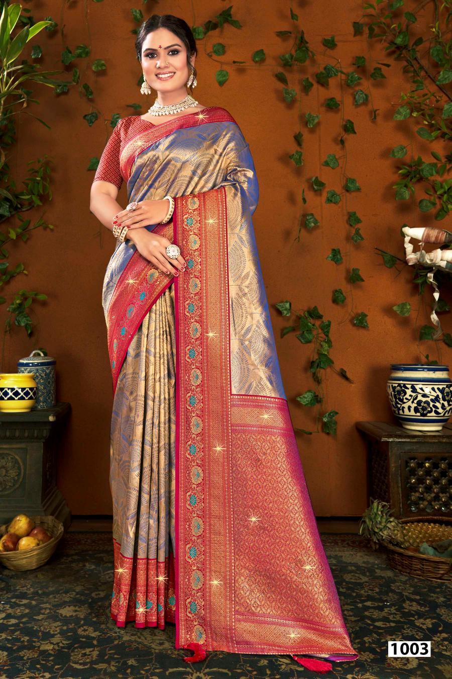 Saroj Shamaa Tissue Swarovski vol.3 Tissue silk saree  in surat with price wholesale