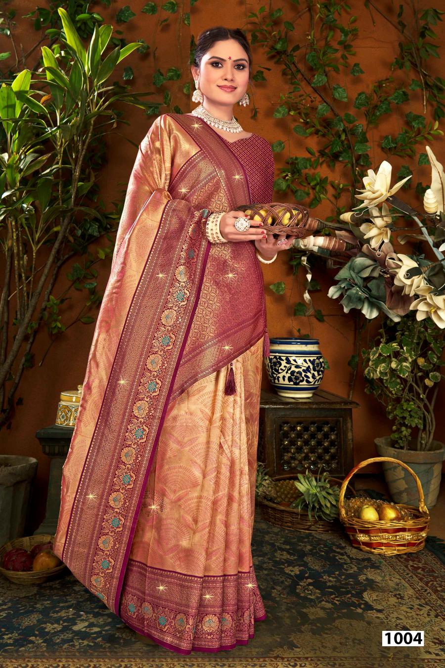 Saroj Shamaa Tissue Swarovski vol.3 Tissue silk saree  in surat with price wholesale