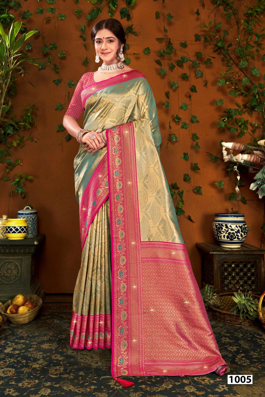 Saroj Shamaa Tissue Swarovski vol.3 Tissue silk saree  in surat with price wholesale