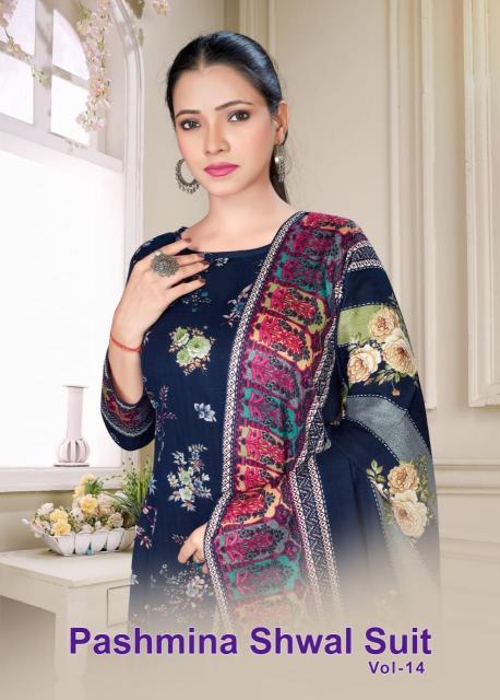 SAT Pashmina Shwal Suit Vol-14 – Dress Material - Wholesale Catalog