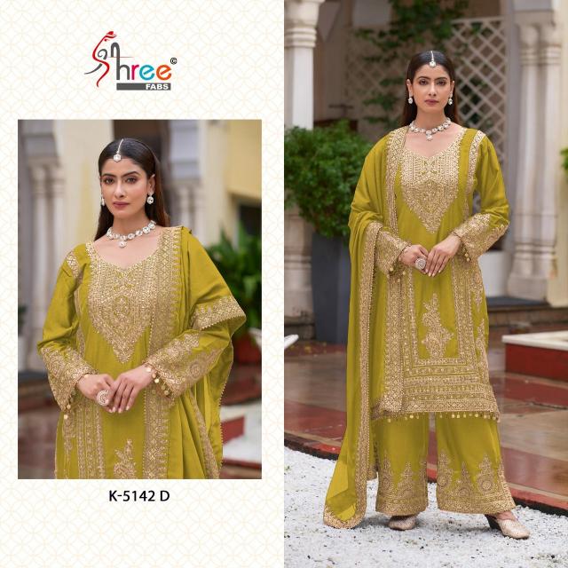 Shree Fabs K 5142 CDEFG Chinon Pakistani Suits Wholesale Catalog