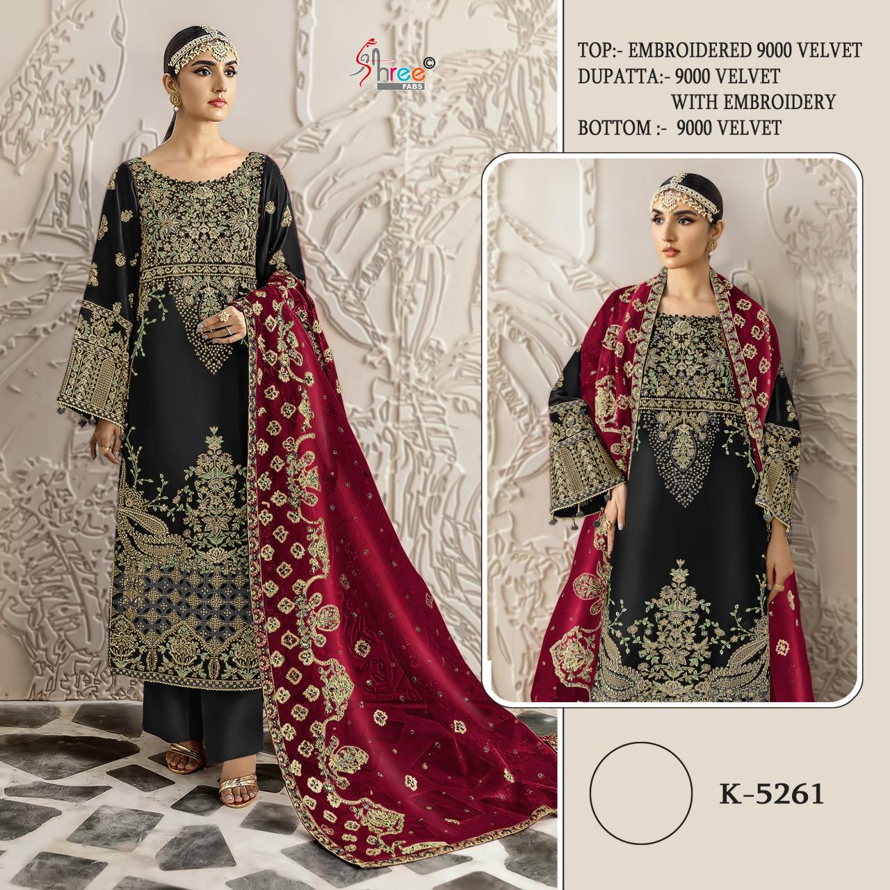 Shree Fabs K 5261 Velvet Pakistani ladies suits wholesale