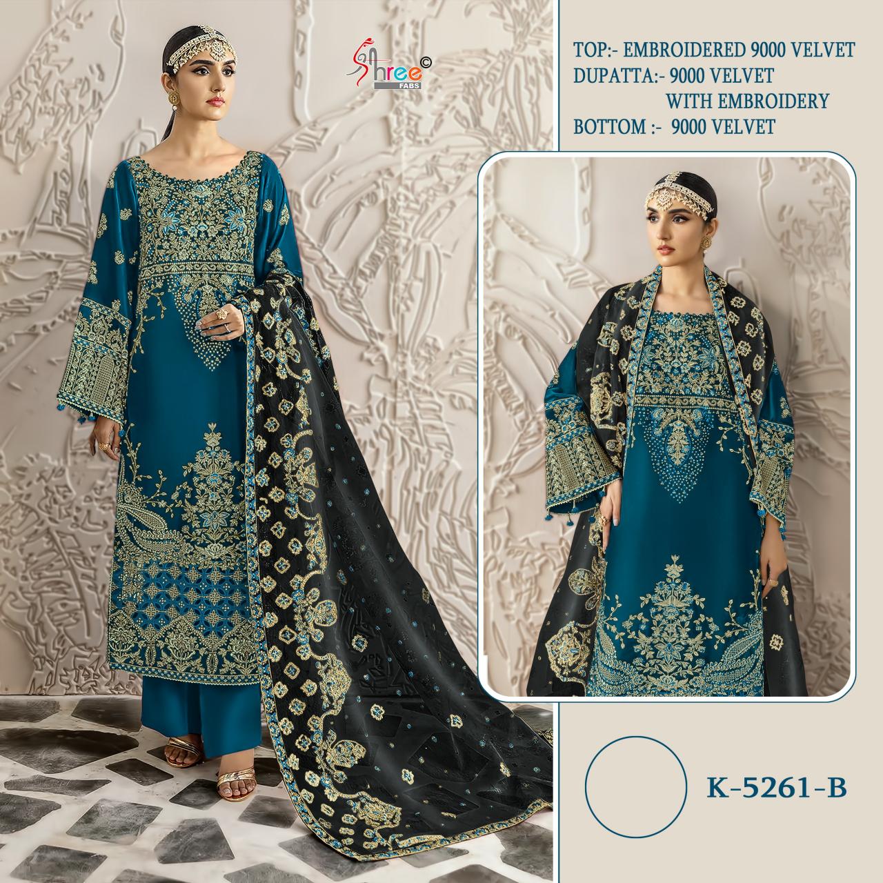 Shree Fabs K 5261 Velvet Pakistani ladies suits wholesale