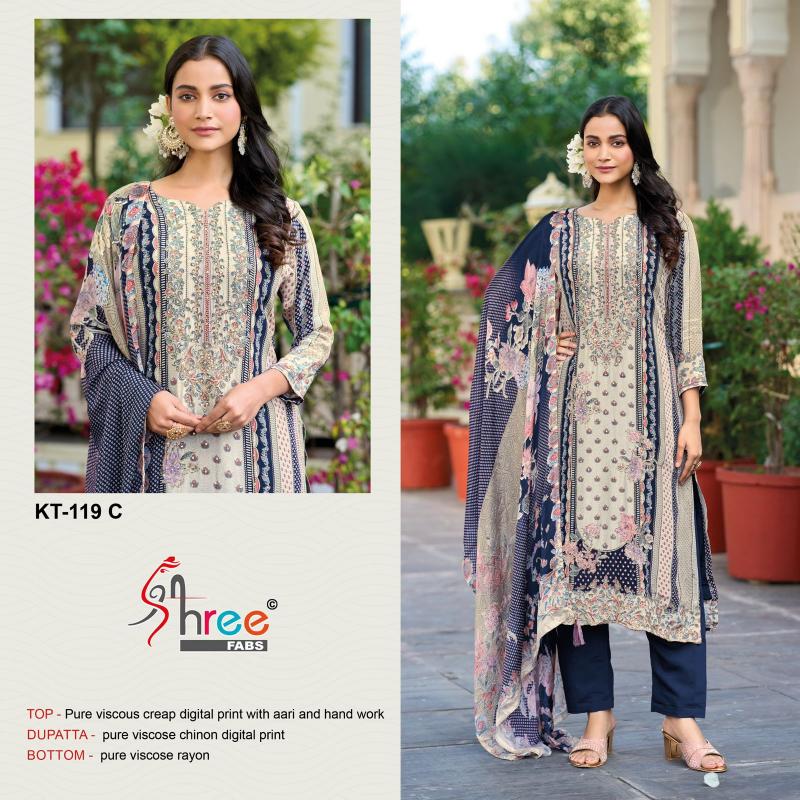Shree Fabs Kt 119 Crepe Silk Digital Printed pakistani wholesale salwar kameez in karachi