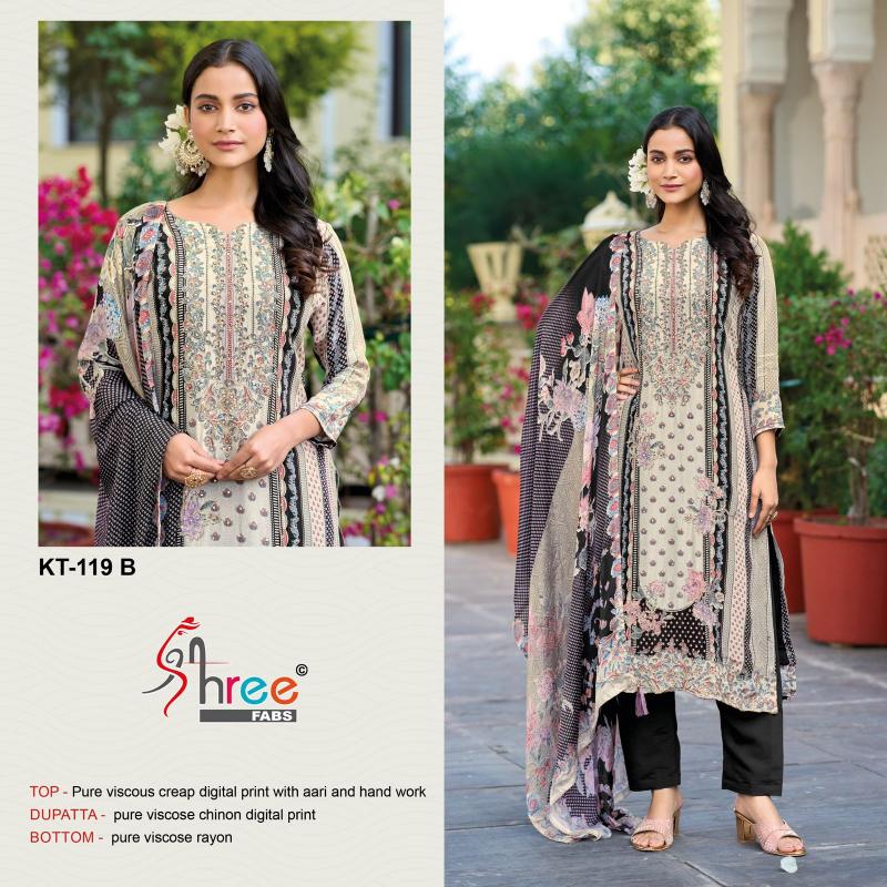Shree Fabs Kt 119 Crepe Silk Digital Printed pakistani wholesale salwar kameez in karachi