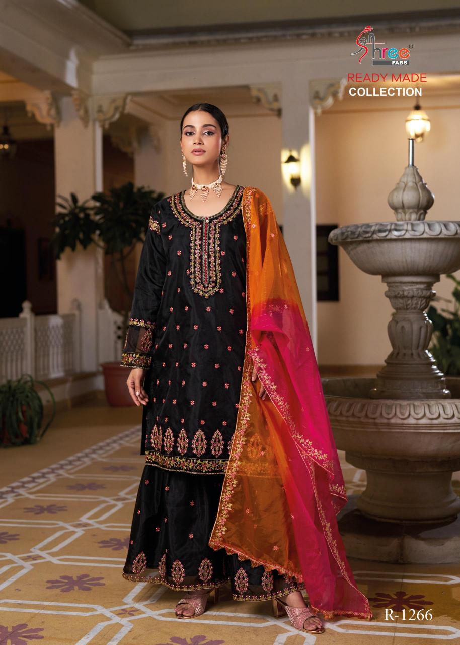 shree fabs R 1266 organza Pakistani Suit Wholesale Catalog