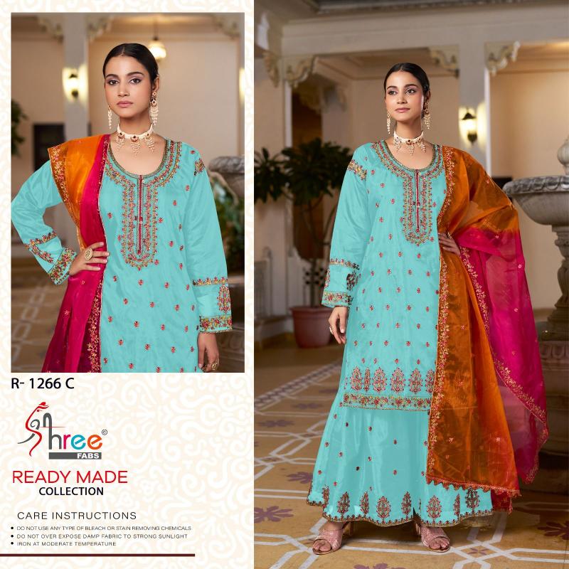 shree fabs R 1266 organza Pakistani Suit Wholesale Catalog