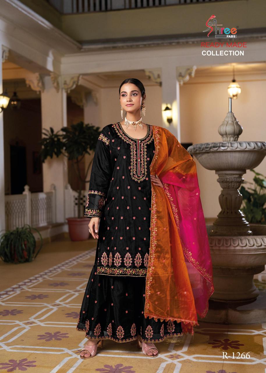 shree fabs R 1266 organza Pakistani Suit Wholesale Catalog