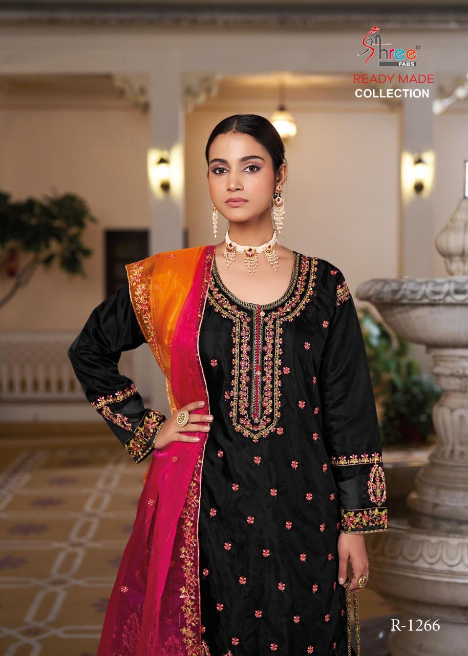 shree fabs R 1266 organza Pakistani Suit Wholesale Catalog