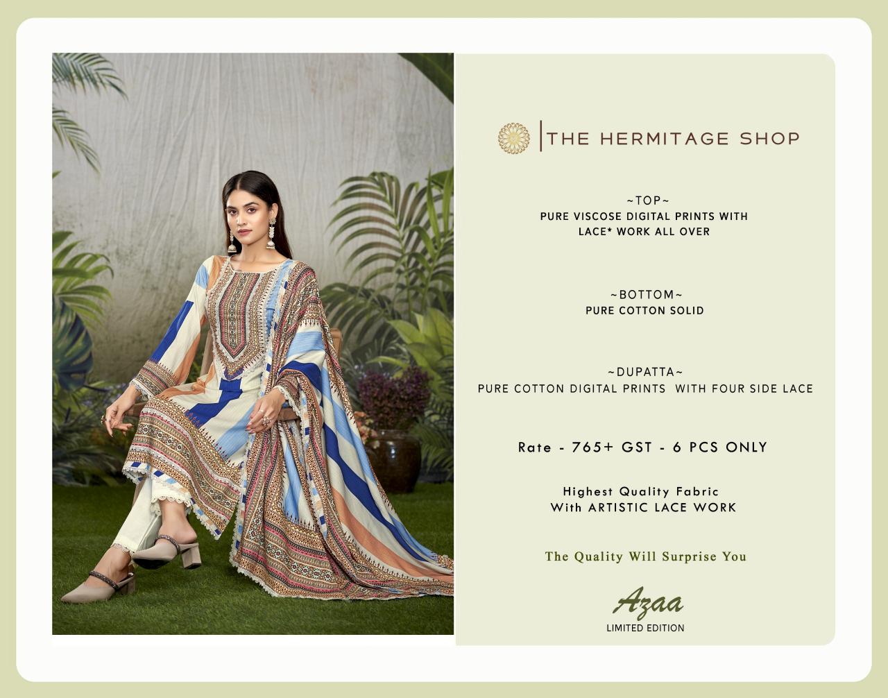 The Hermitage Shop Azaa Vol 2 unstitched salwar kameez wholesalers in mumbai