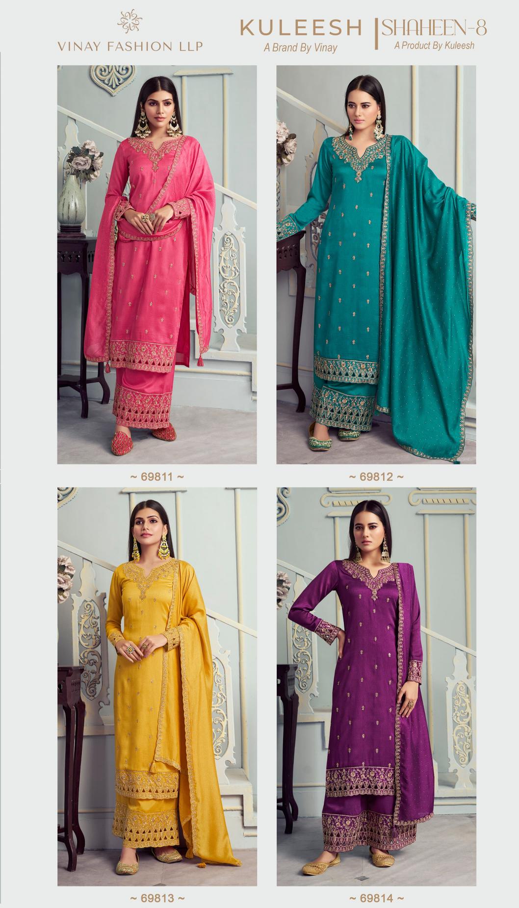Vinay Kuleesh Shaheen Vol 8 Georgette Designer Salwar Suit Wholesale catalog