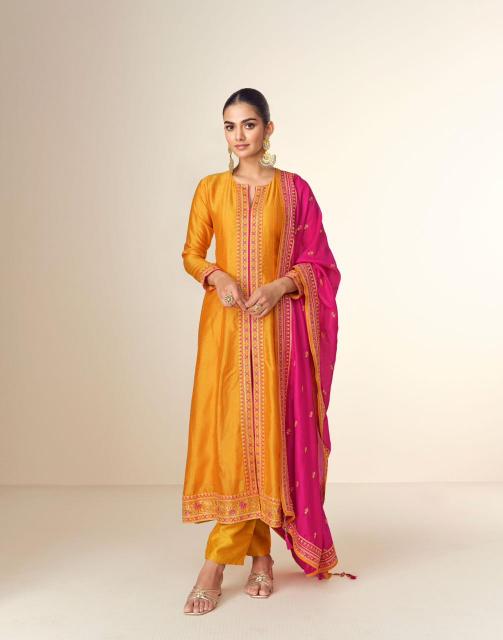 Aashirwad Azara Silk Designer Salwar Kameez Wholesale Catalog