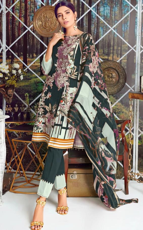 Alzohaib Az 1124 A To C Catalog Cotton Dupatta suit design for pakistani