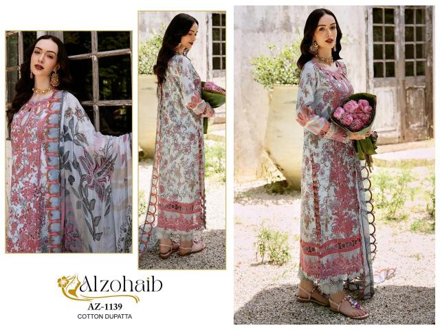 Alzohaib Az 1133 To 1139 Chiffon Dupatta Pakistani Suits Wholesale Catalog