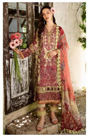 Alzohaib Az 1133 To 1139 Cotton Dupatta Pakistani Suits Wholesale Catalog