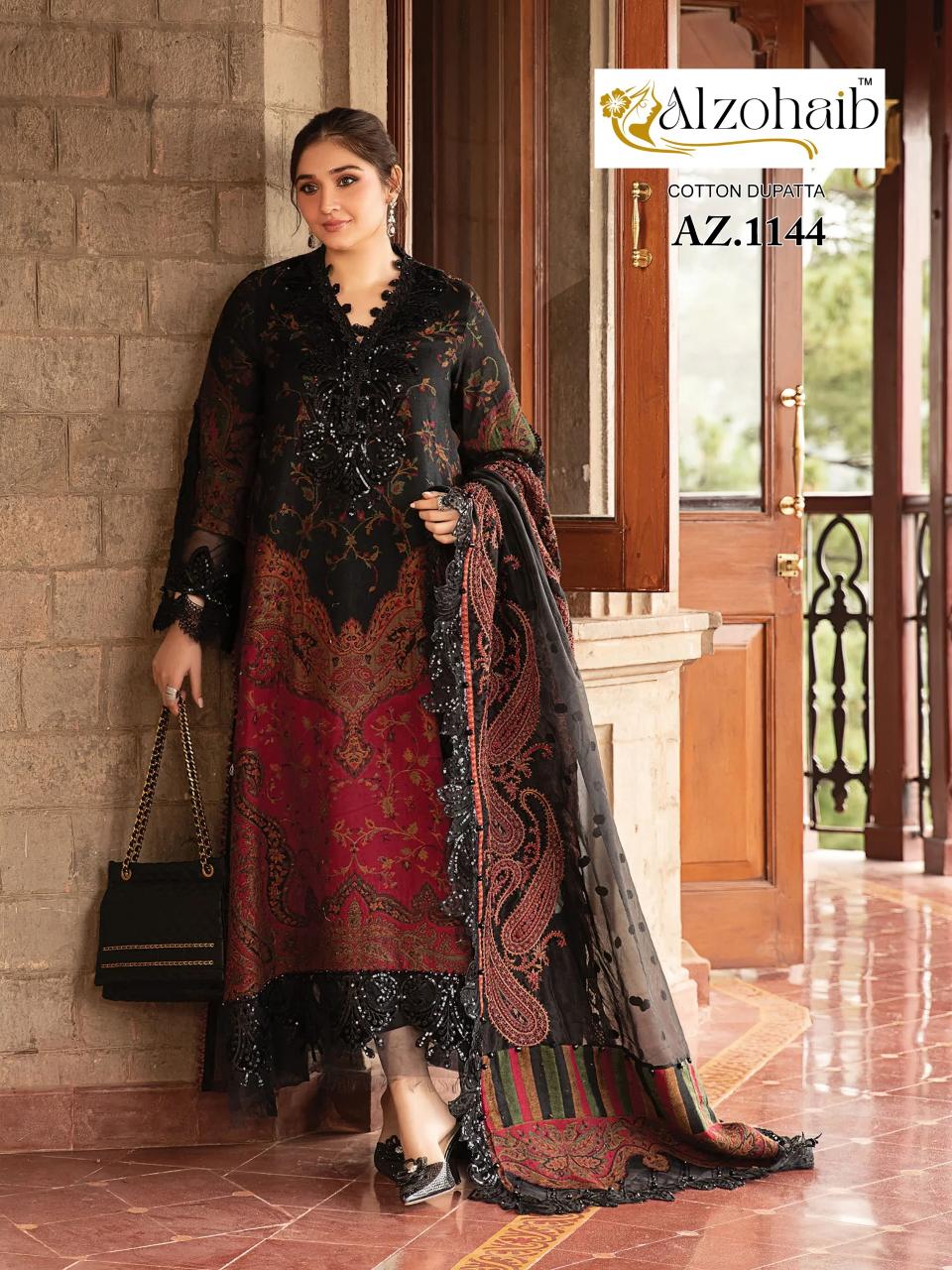 Alzohaib Az 1144 Cotton Dupatta pakistani suits in mumbai