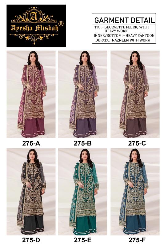 Ayesha Misbah 275 Catalog Georgette winter suits ethnic pakistani