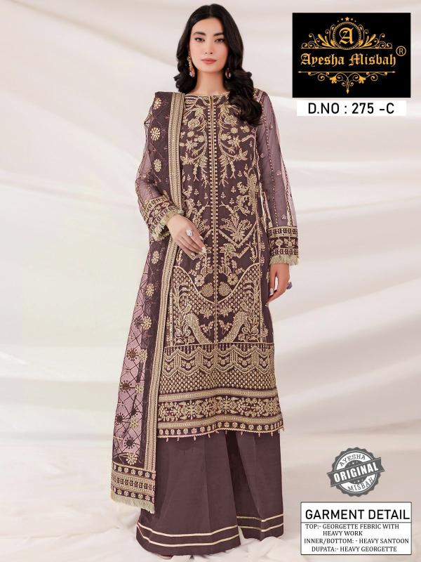 Ayesha Misbah 275 Catalog Georgette winter suits ethnic pakistani