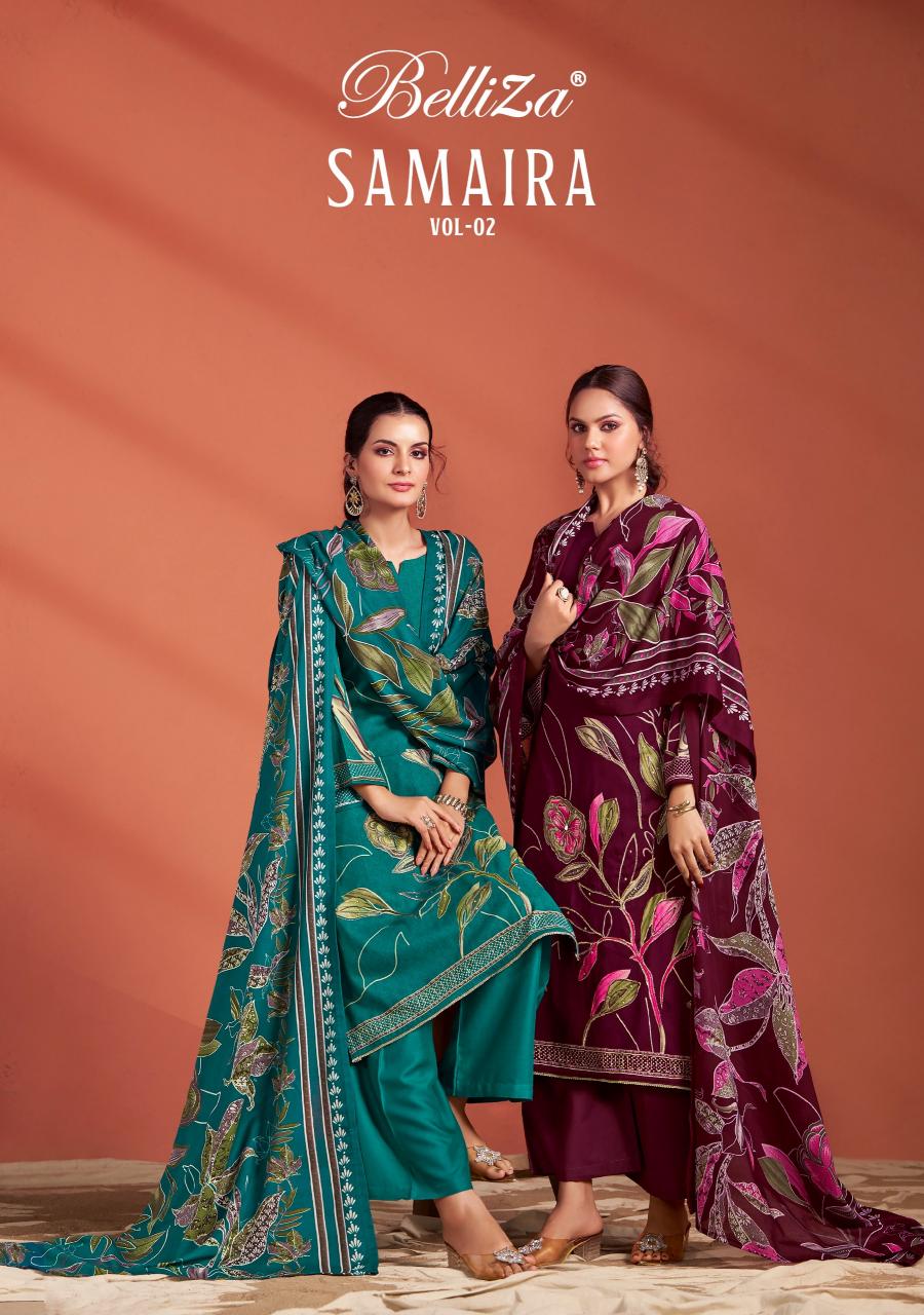BelliZa Samaira Vol 2 buy dress material wholesale surat textile catalogue