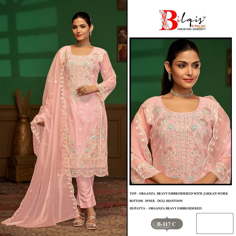 Bilqis B 117 A To D Pakistani Suits Wholesale catalog