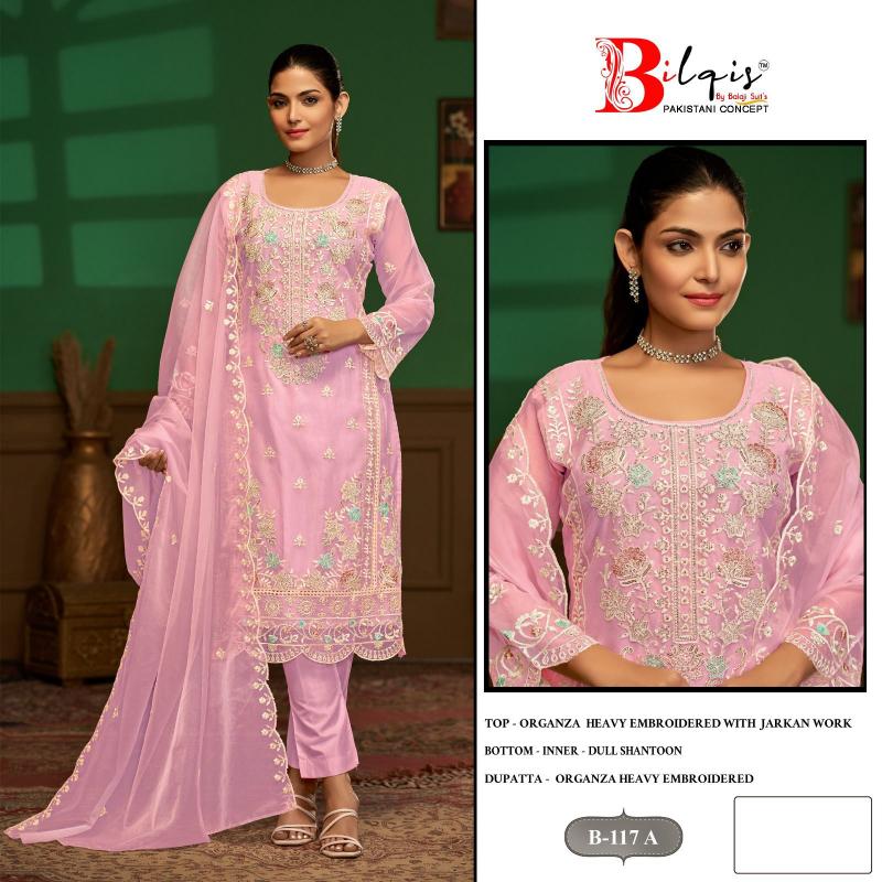 Bilqis B 117 A To D Pakistani Suits Wholesale catalog