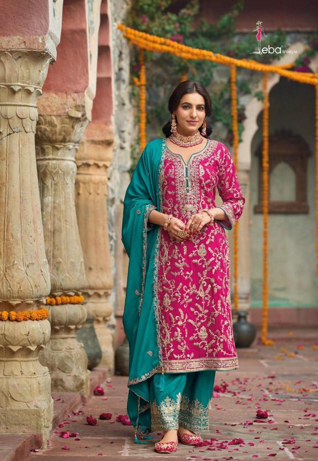 Eba Sangit Catalog Chinon Embroidered Ready Made pakistani wedding suits for women