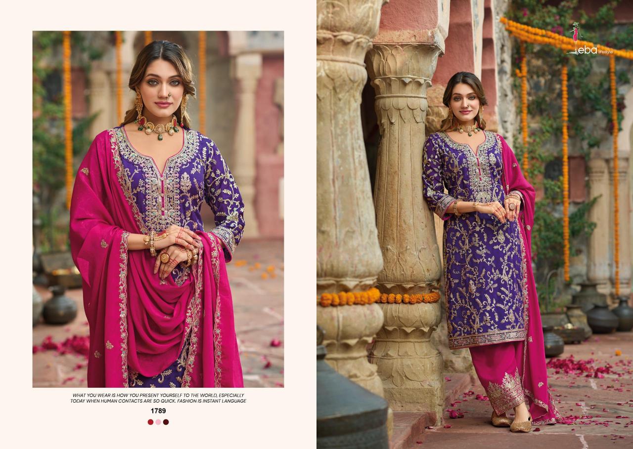 Eba Sangit Catalog Chinon Embroidered Ready Made pakistani wedding suits for women