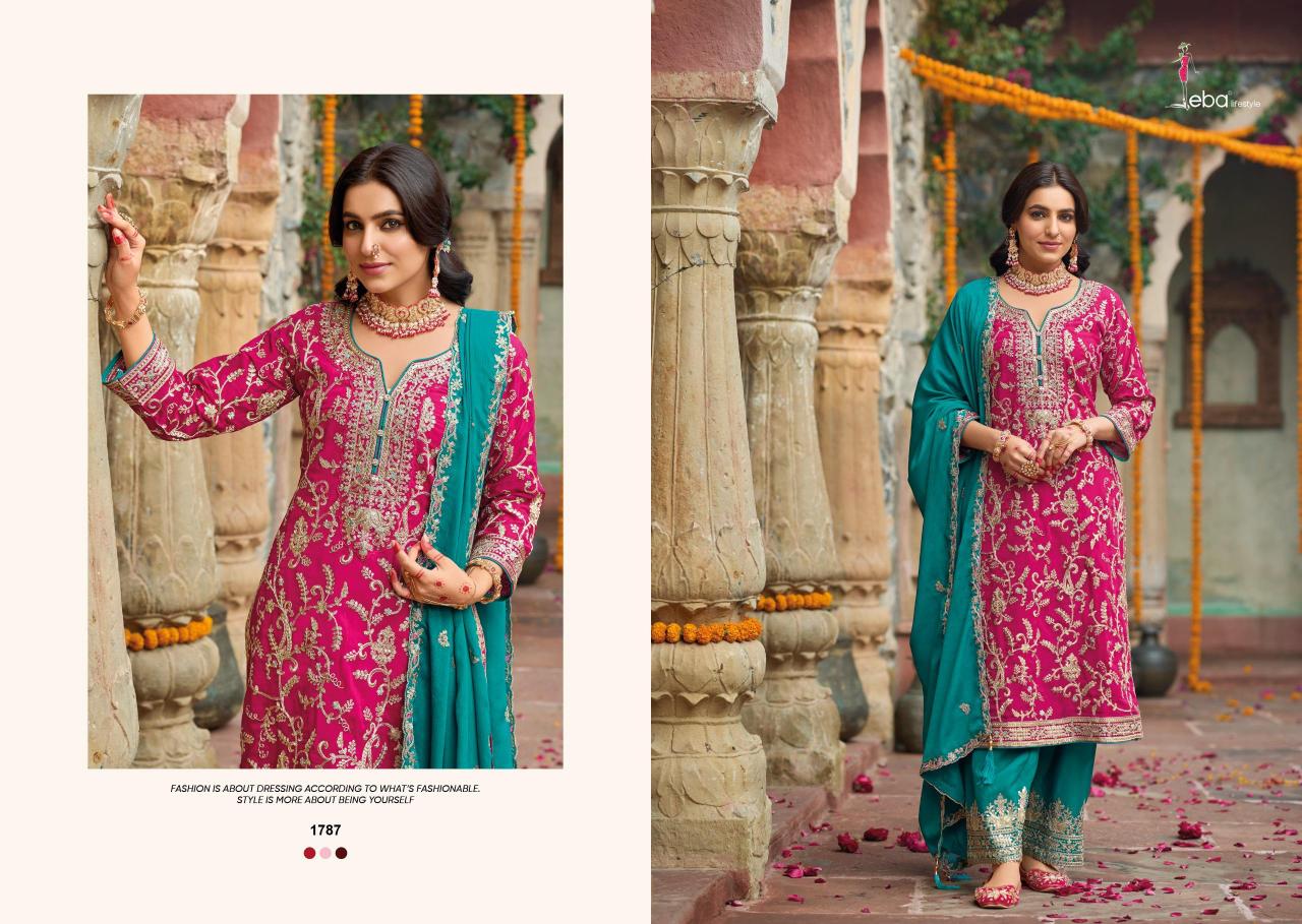 Eba Sangit Catalog Chinon Embroidered Ready Made pakistani wedding suits for women