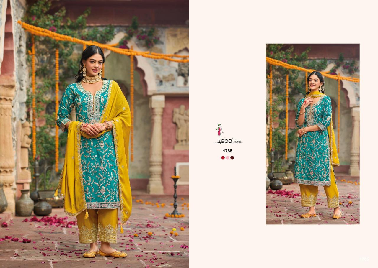 Eba Sangit Catalog Chinon Embroidered Ready Made pakistani wedding suits for women