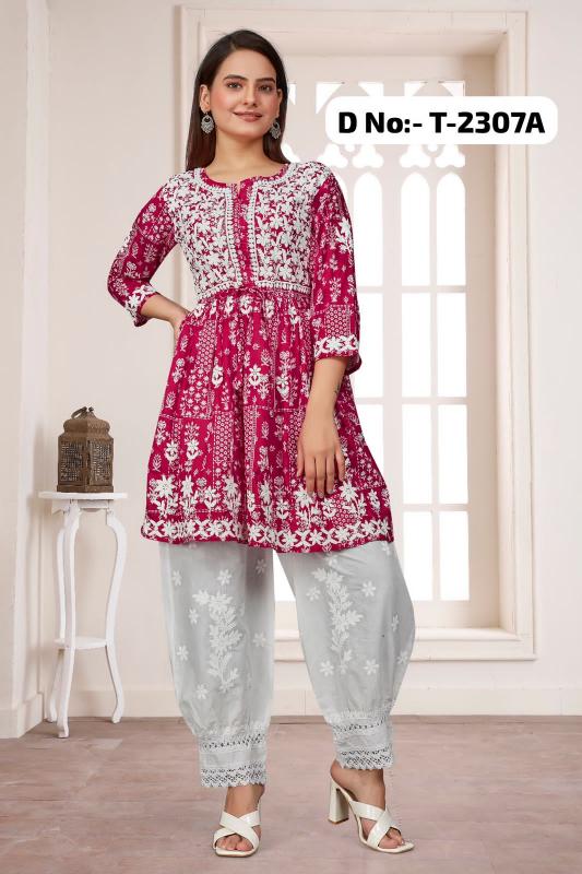 Felocity T 2307 AB Catalog Lakhnavi Work kurtis buy online in wholesale price