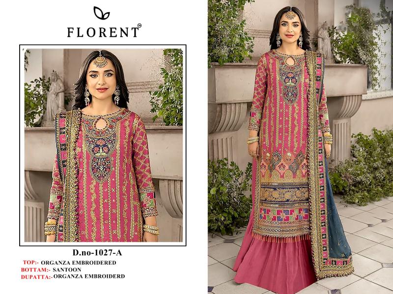 Florent 1027 A To D Embroidered Pakistani Salwar Kameez Wholesale Catalog 