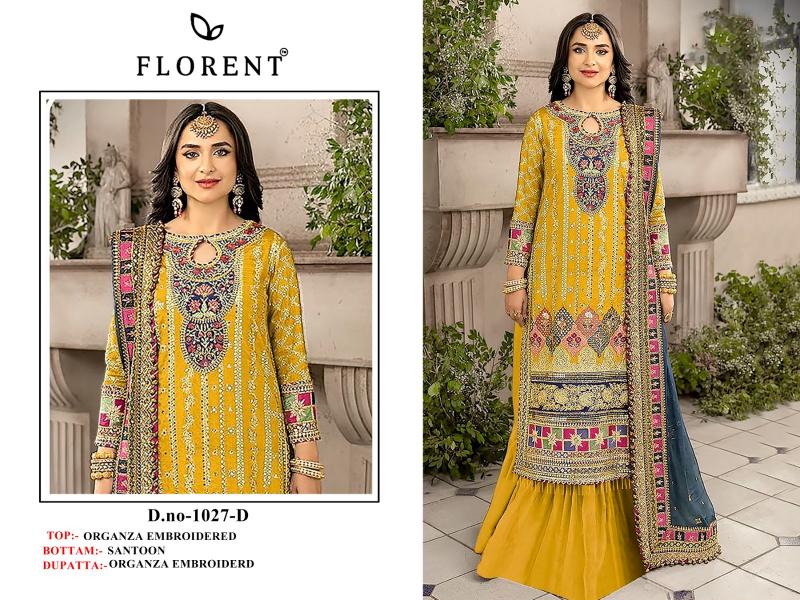 Florent 1027 A To D Embroidered Pakistani Salwar Kameez Wholesale Catalog 