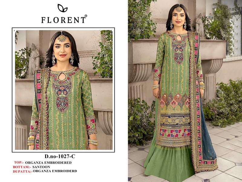 Florent 1027 A To D Embroidered Pakistani Salwar Kameez Wholesale Catalog 