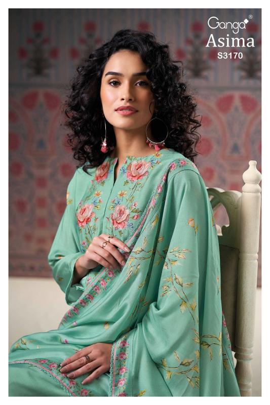 Ganga Asima 3170 Catalog wholesale unstitched salwar kameez suppliers