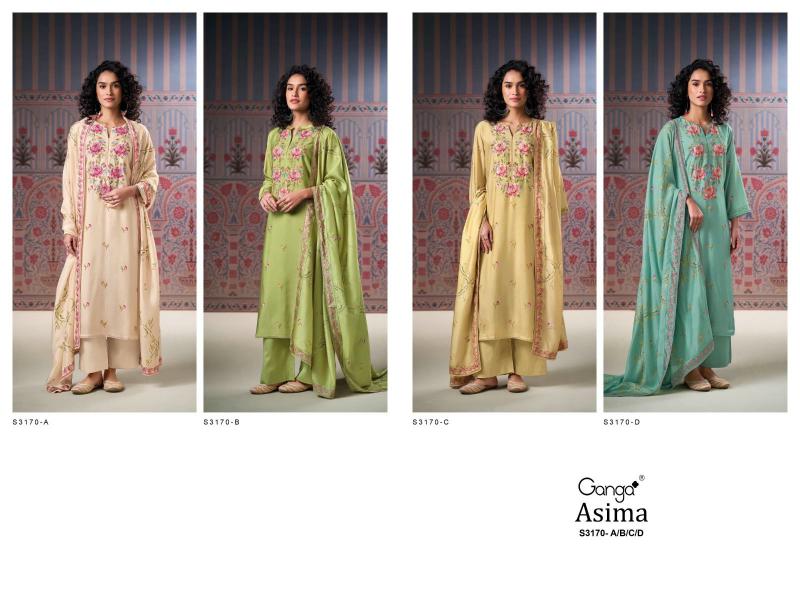 Ganga Asima 3170 Catalog wholesale unstitched salwar kameez suppliers