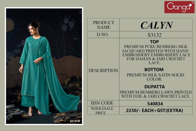 Ganga Calyn 3132 india salwar kameez wholesale