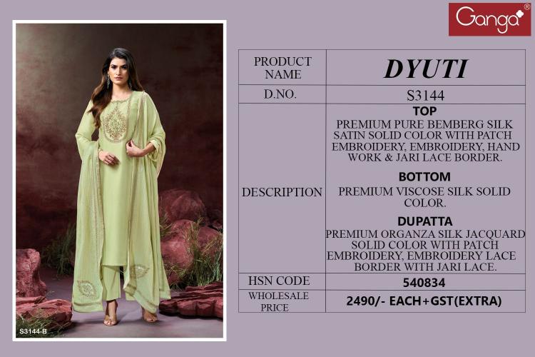 Ganga Dyuti 3144 wholesale latest salwar kameez designs catalogue