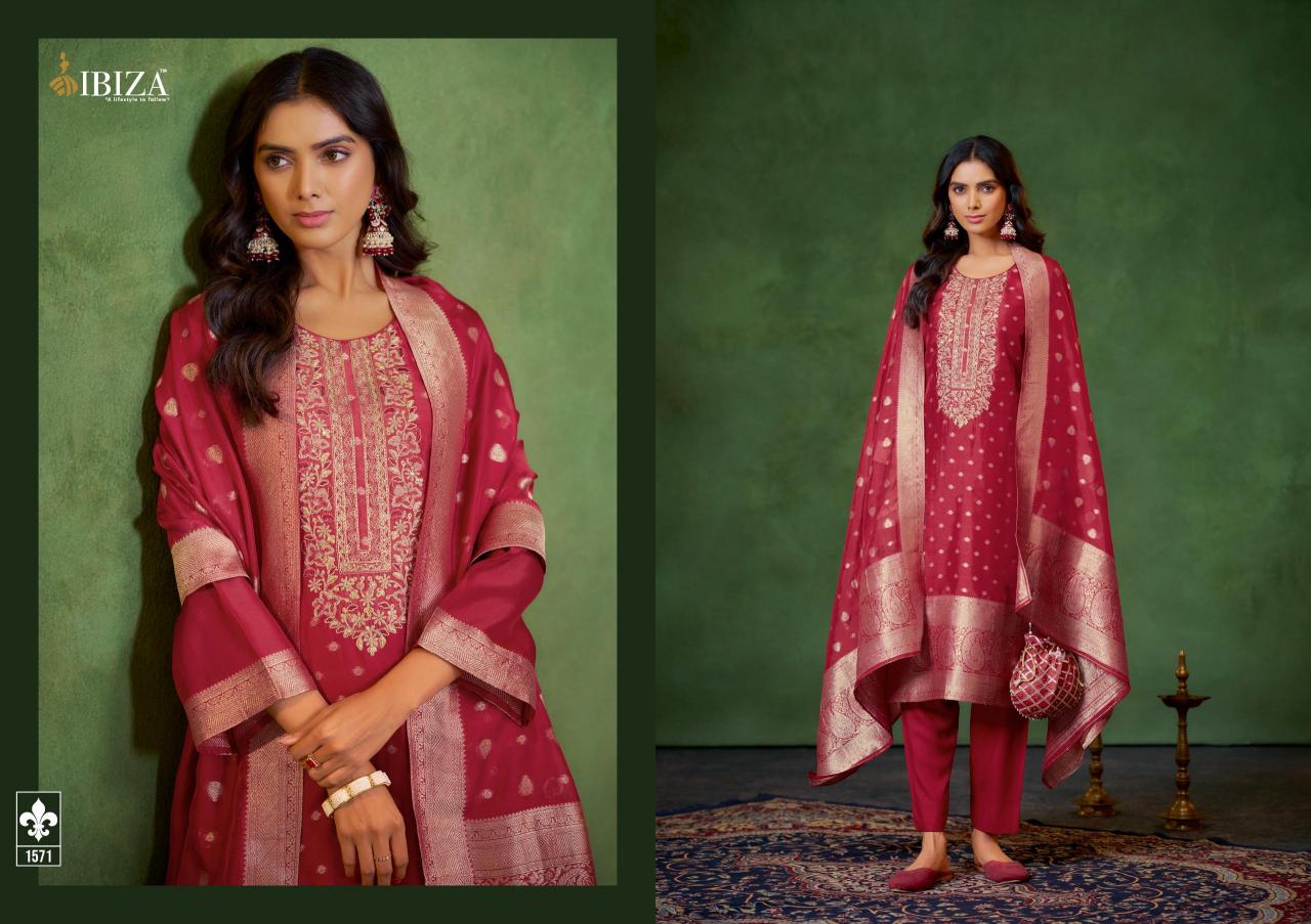 Ibiza Parakriti Pure Banglory Silk Jacquard Salwar Kameez Wholesale Catalog