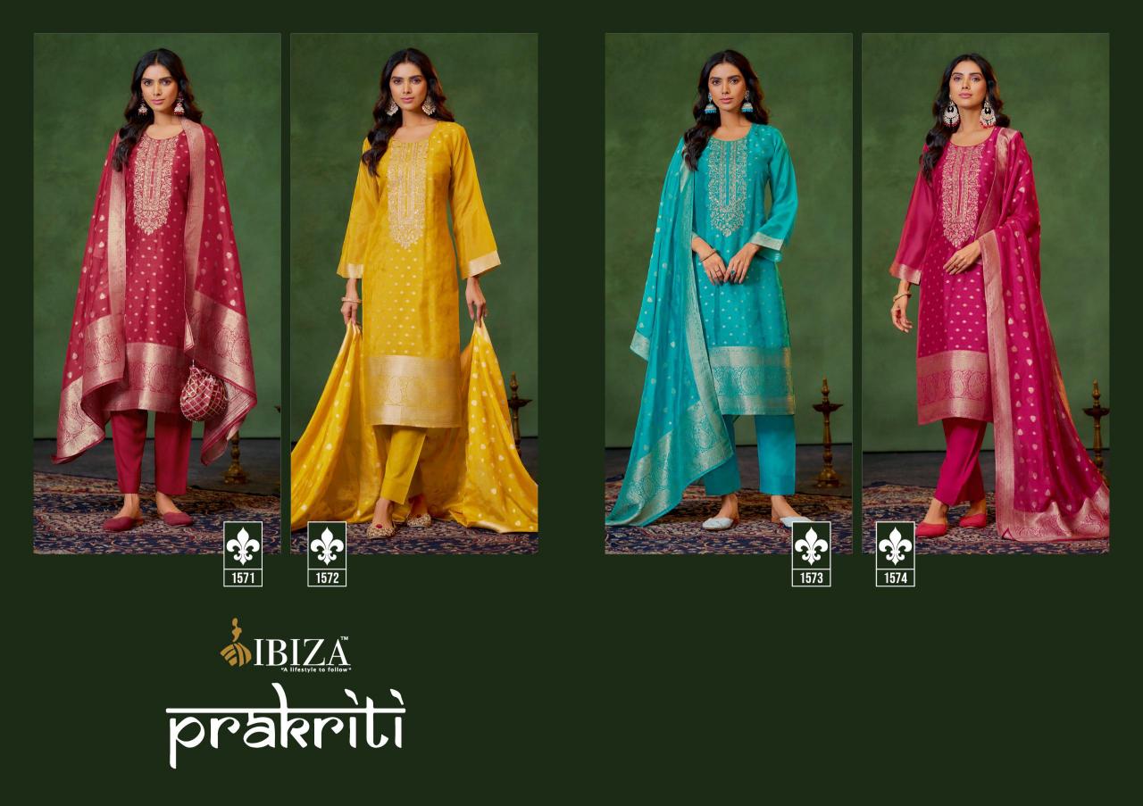 Ibiza Parakriti Pure Banglory Silk Jacquard Salwar Kameez Wholesale Catalog