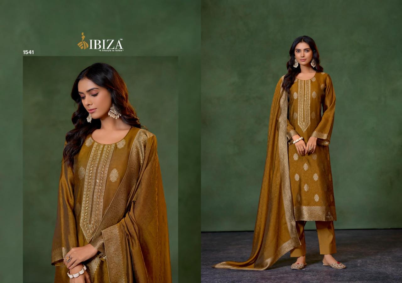 Ibiza Tariq Pure Banglory Silk Jacquard Salwar Kameez Wholesale Catalog