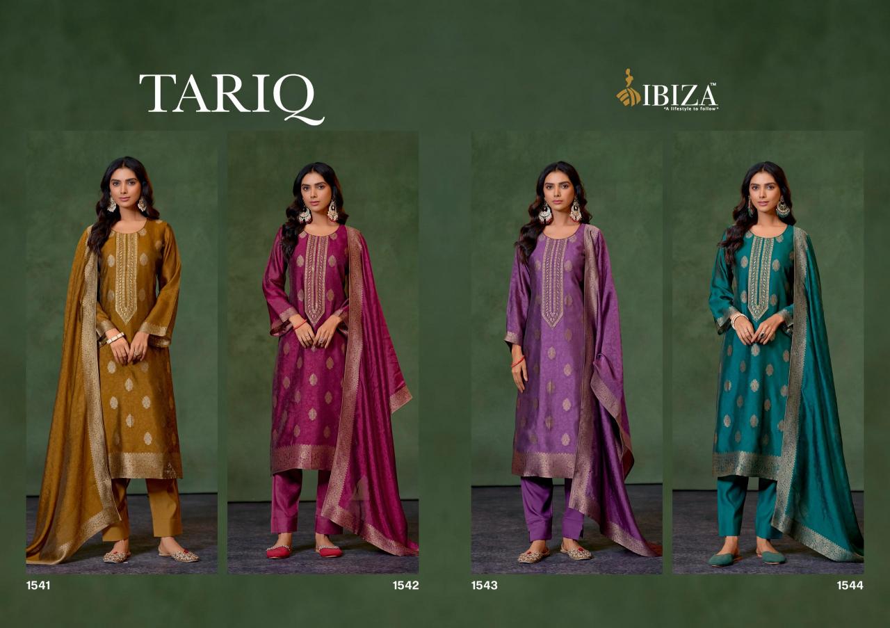 Ibiza Tariq Pure Banglory Silk Jacquard Salwar Kameez Wholesale Catalog