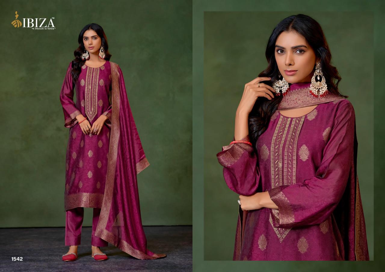 Ibiza Tariq Pure Banglory Silk Jacquard Salwar Kameez Wholesale Catalog